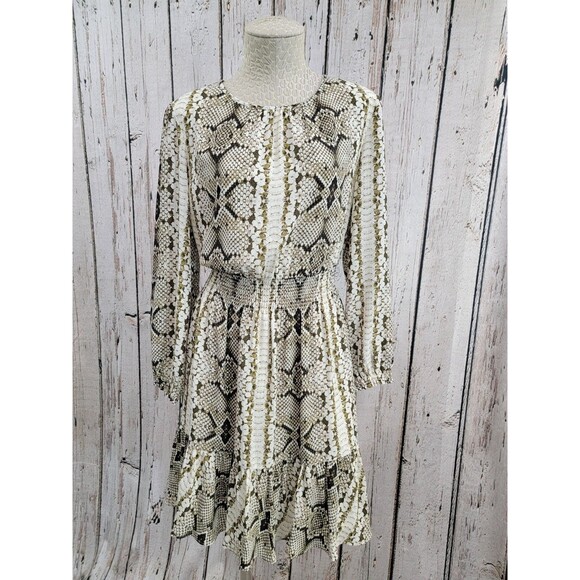 CLD Women's Medium J.Crew Cinched-Waist Snakeskin Glendale Dress M0582 EUC! - Picture 1 of 12